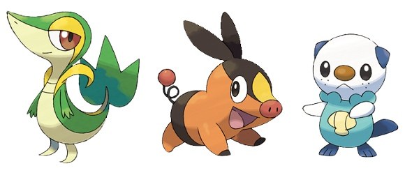 Black and White starter Pokemon