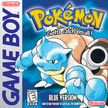 Pokemon Blue box art featuring Blastoise