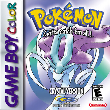 Pokemon Crystal box art featuring Suicune