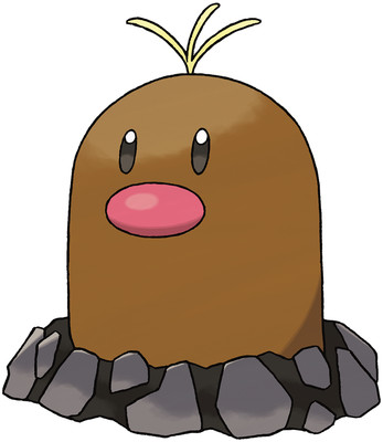 Alolan Diglett artwork by Ken Sugimori