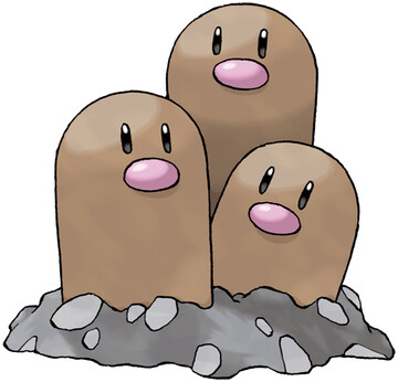 Dugtrio artwork by Ken Sugimori