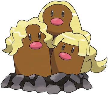 Alolan Dugtrio artwork by Ken Sugimori