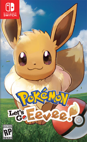 Pokemon Let's Go Eevee box art featuring Eevee