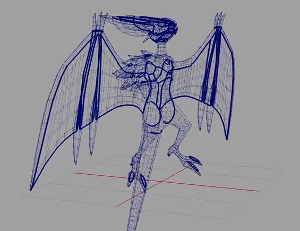 3D wireframe of Noivern